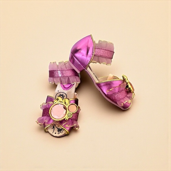[KID]  DISNEY Rapunzel Costume Heels Kids 7/8 Metallic Pink/Gold - Picture 1 of 7